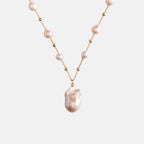 Gypsophila White Baroque Pearl Necklace