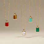 Oil Frame Gemstone Necklace