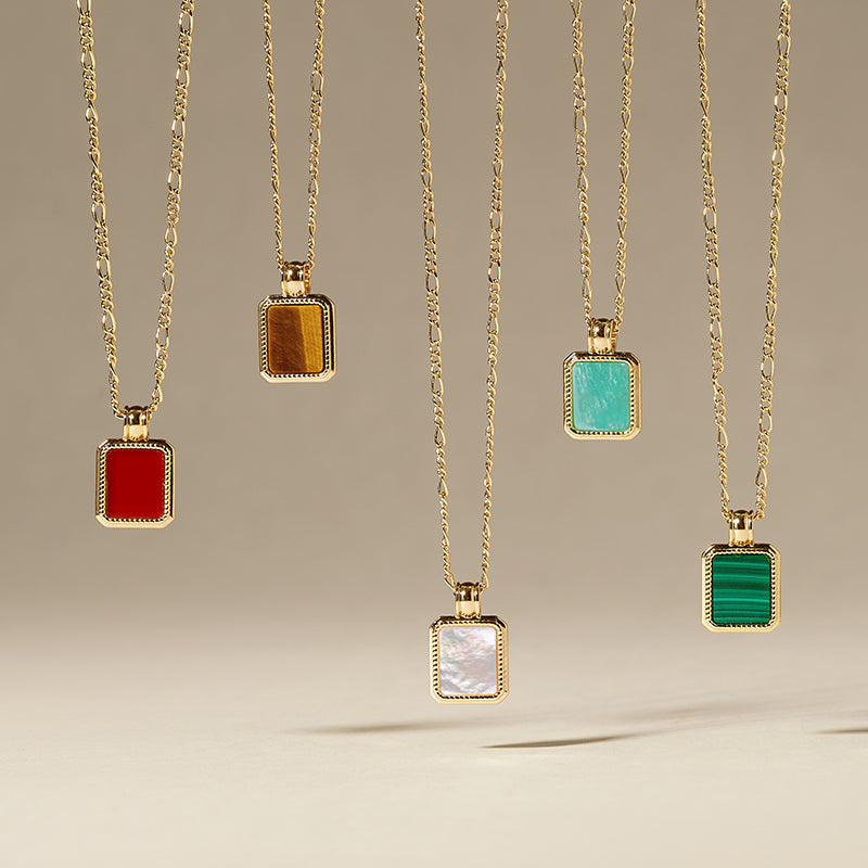Oil Frame Gemstone Necklace