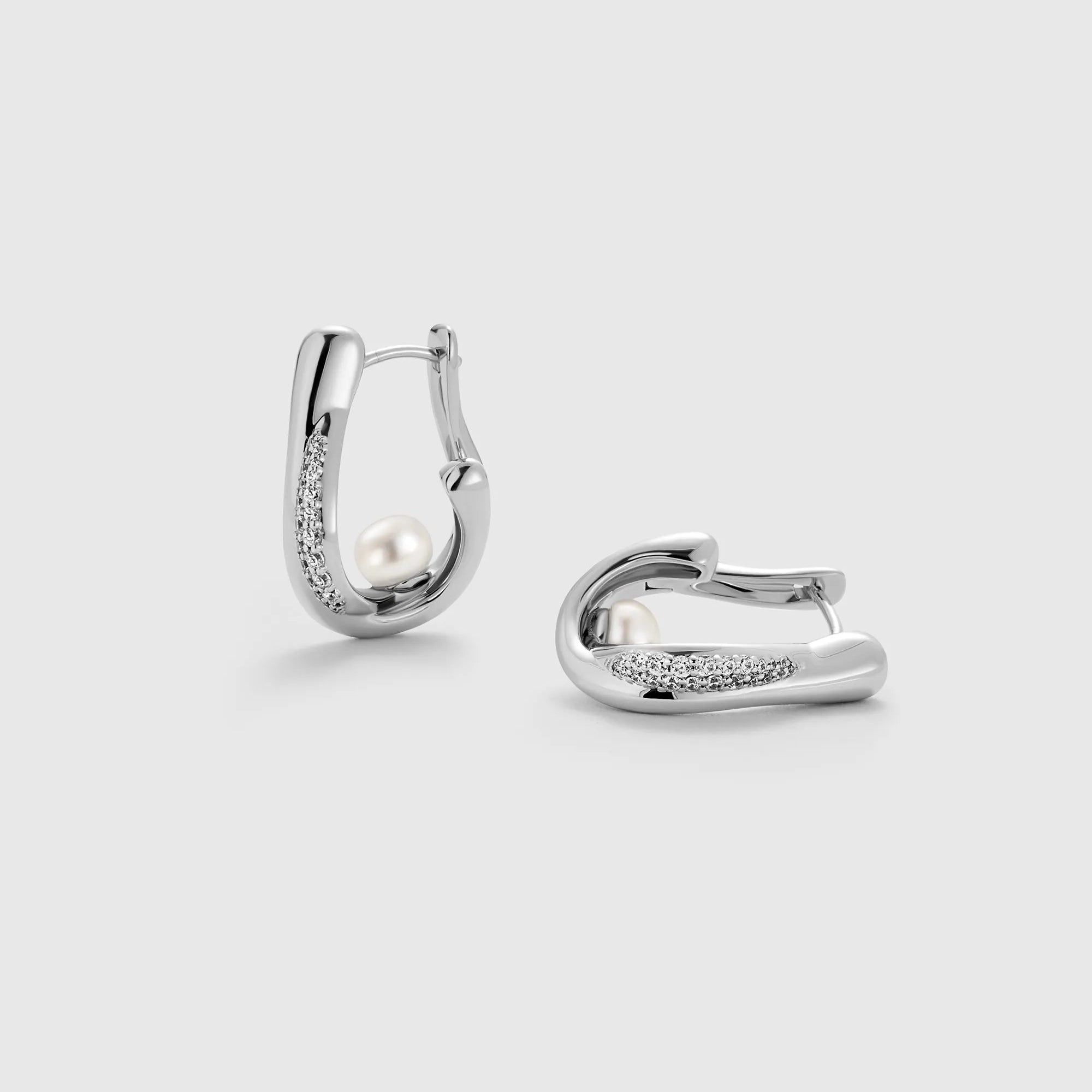 Drift Sand Pearl Silver Earrings