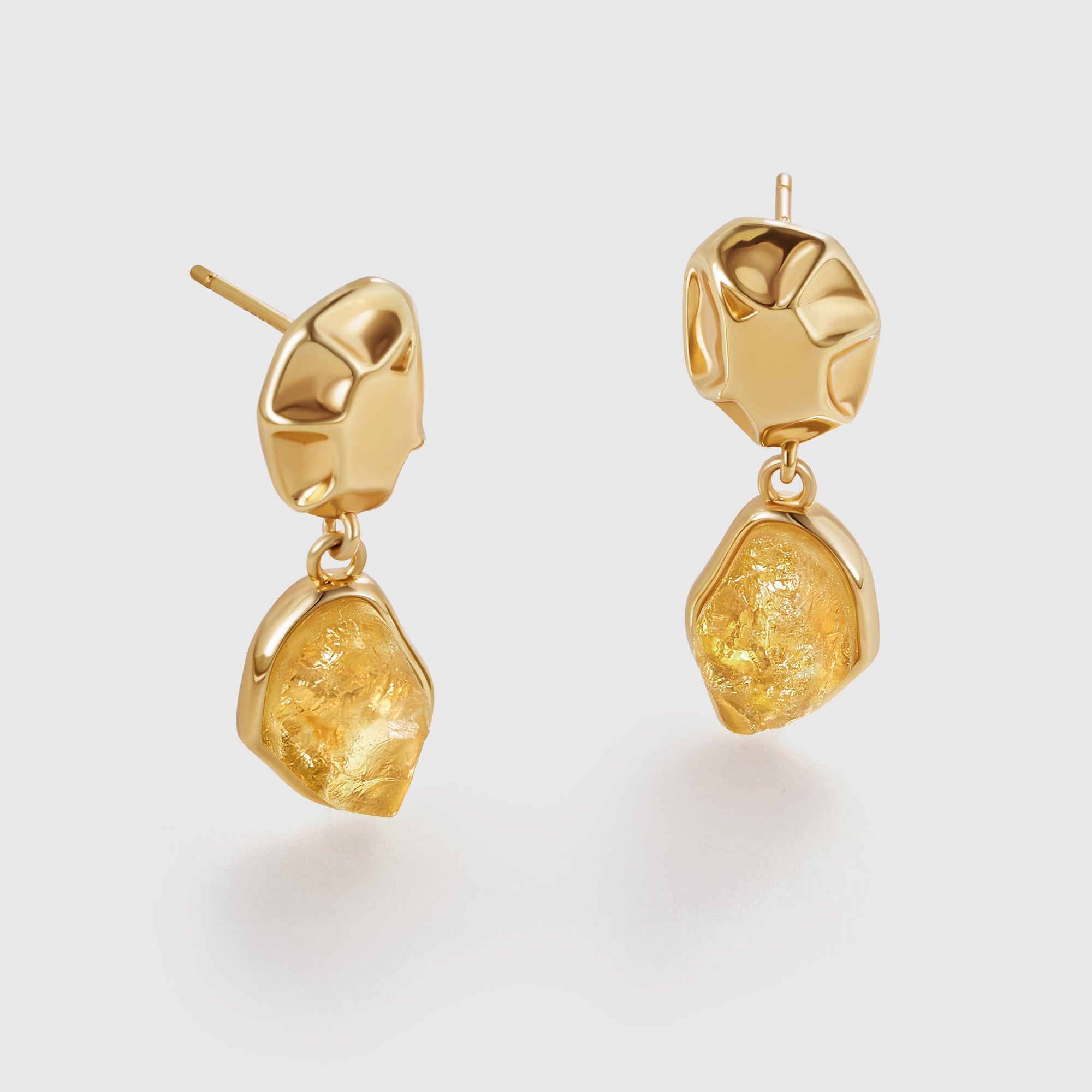 Raw Citrine Earrings