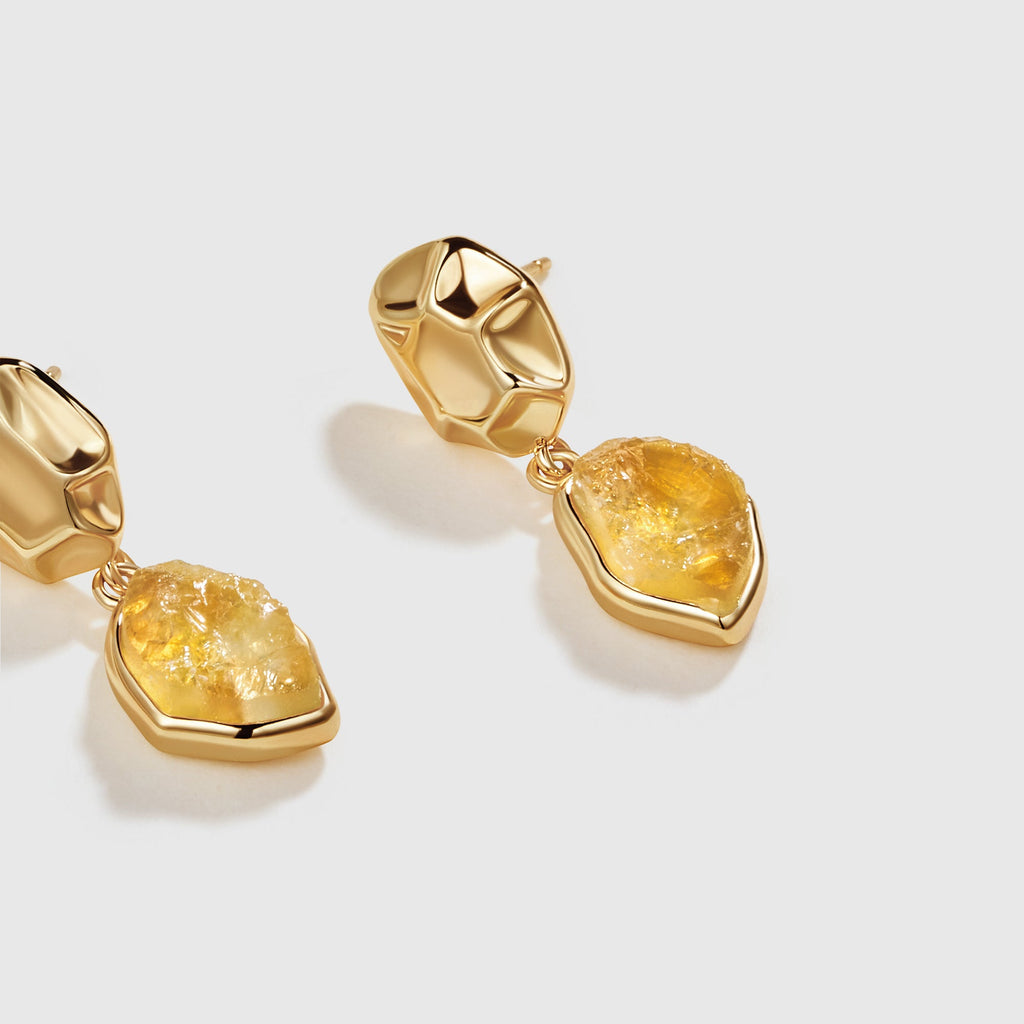 Raw Citrine Earrings