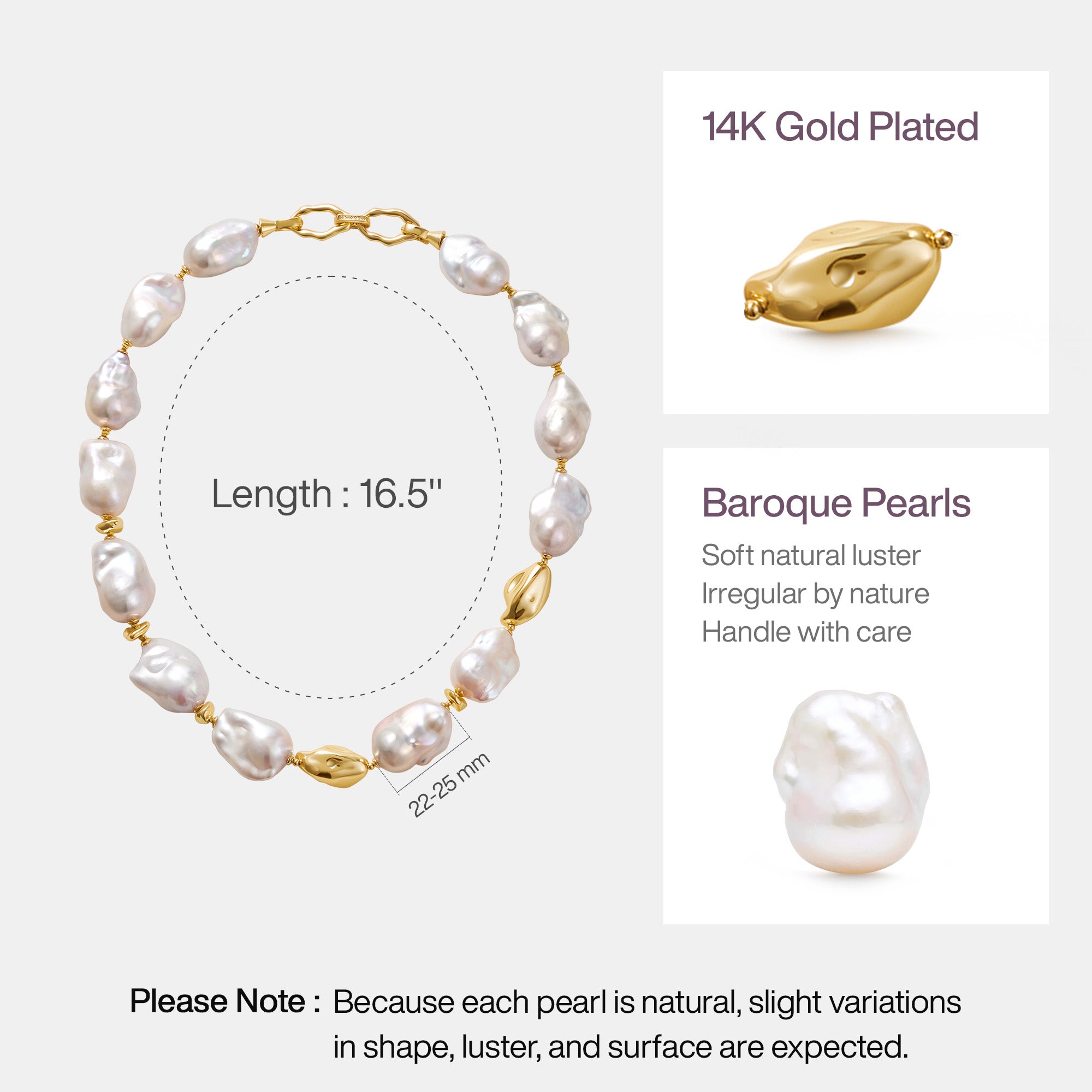Sea Breeze Baroque Pearl Necklace
