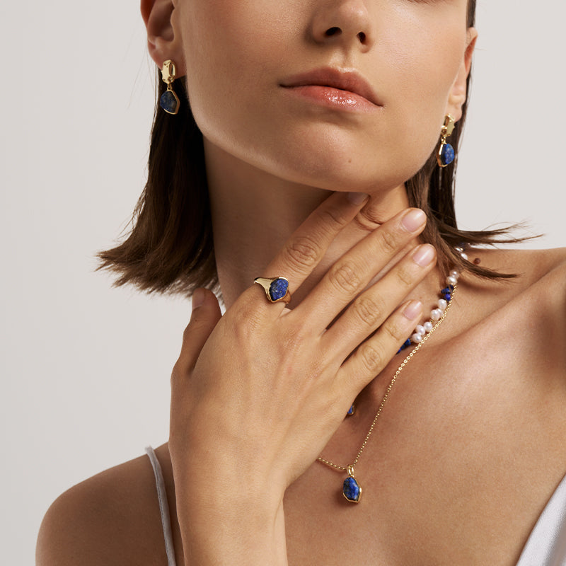 Raw Lapis Lazuli Open Ring