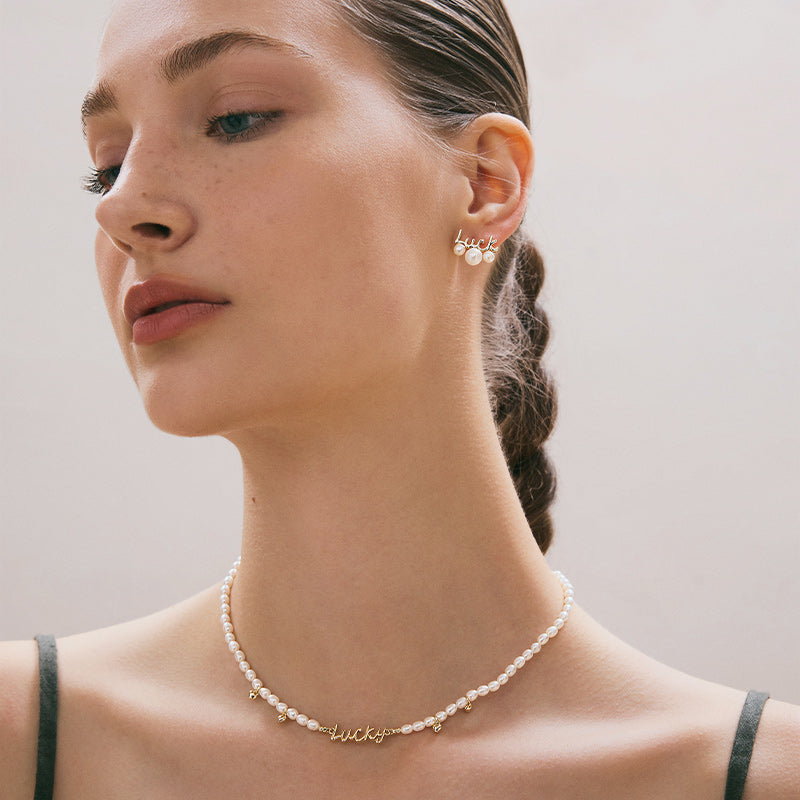 Good Luck Pearl Drop Earrings