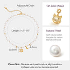 Personalized Cat Butterfly Pearl Necklace