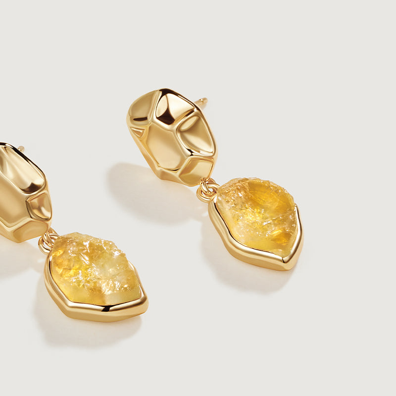 Raw Citrine Earrings