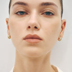 Pink Mother of Pearl C Hoop Earrings