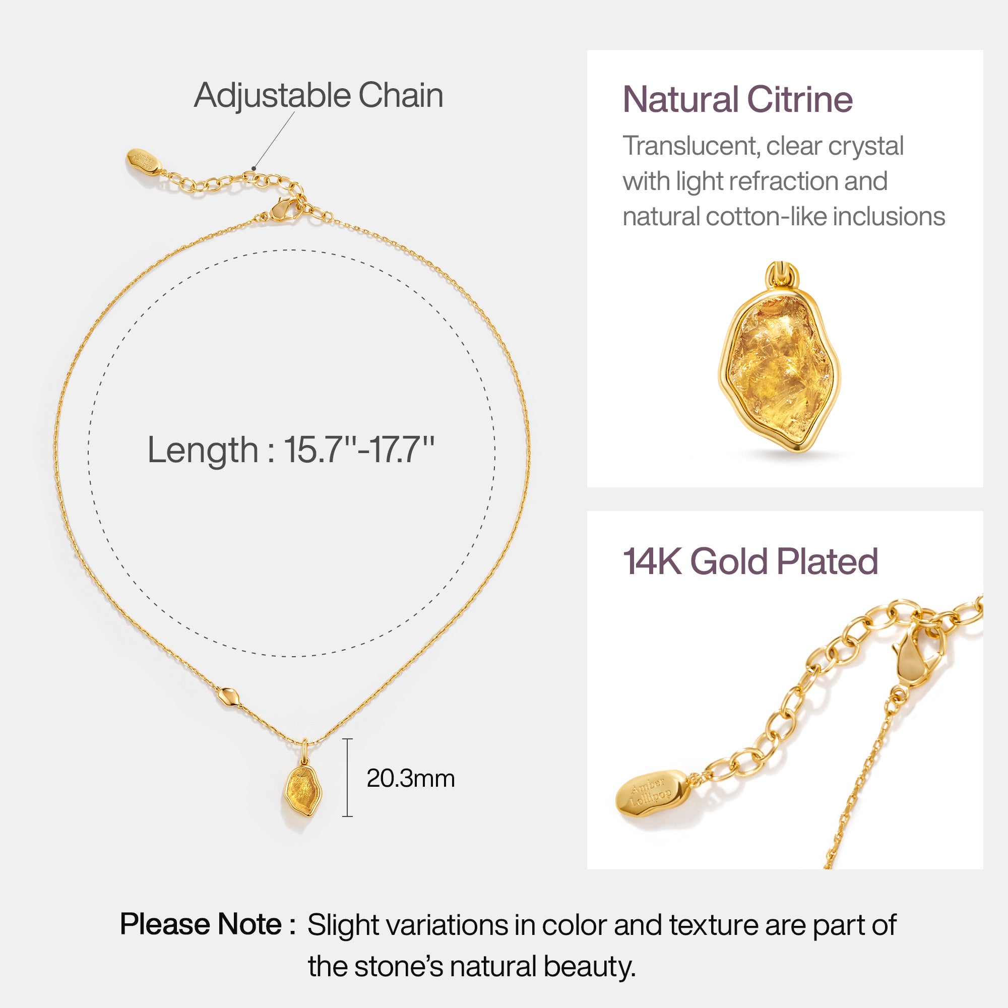 Raw Citrine Necklace