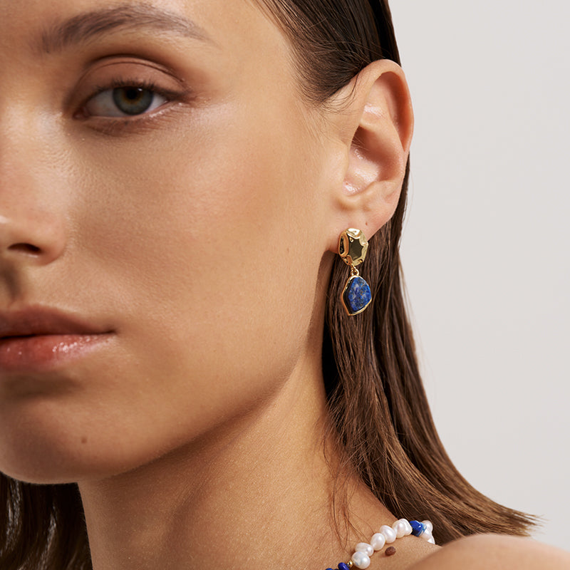 Raw Lapis Lazuli Earrings