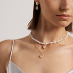 Raw Rose Quartz Pearl Necklace