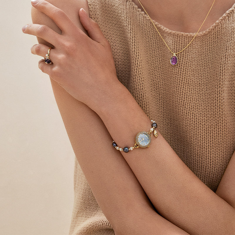 Golden Hour Blue Pearl Watch