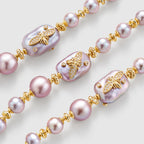 Lavender Baroque Pearl Bee Bracelet