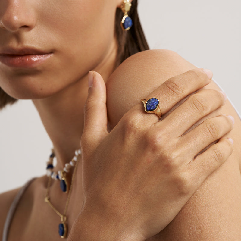 Raw Lapis Lazuli Open Ring