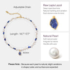 Raw Lapis Lazuli Pearl Necklace