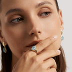 Raw Aquamarine Open Ring