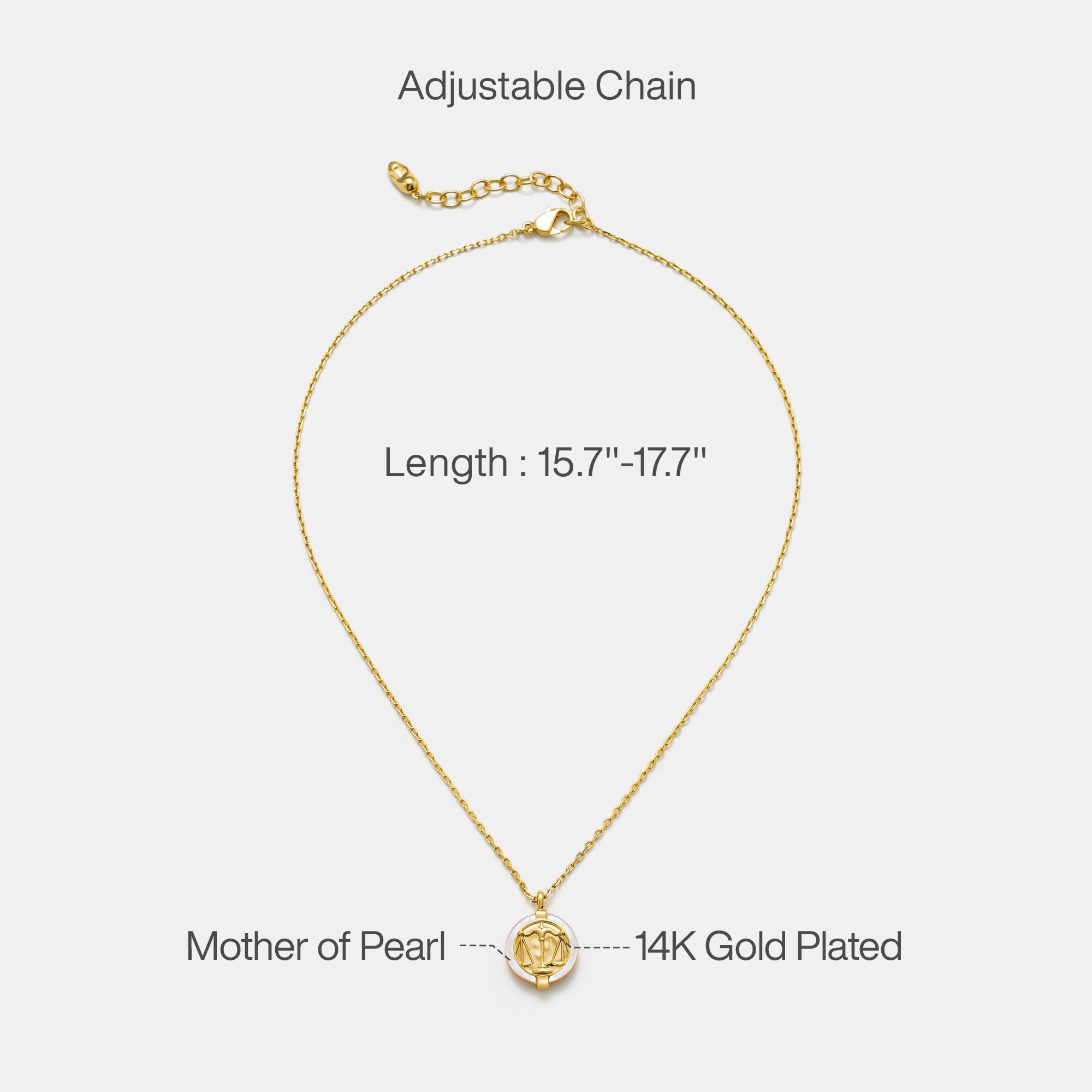 Stellar Zodiac Charm Mother of Pearl Necklace