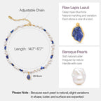 Raw Lapis Lazuli Pearl Necklace