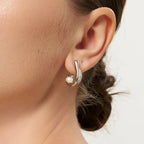 Drift Sand Pearl Silver Earrings