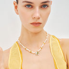 Chloris Pansy Pearl Necklace
