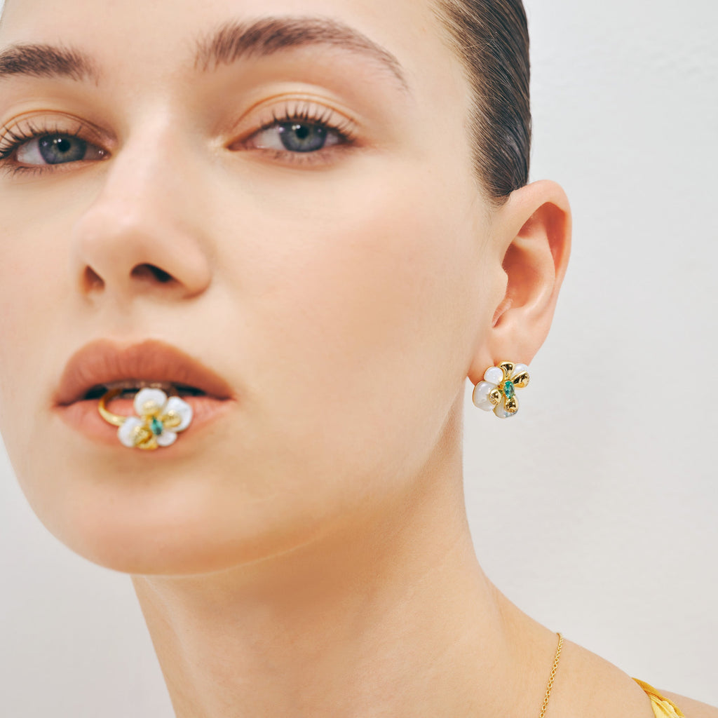 Chloris Pansy Earrings