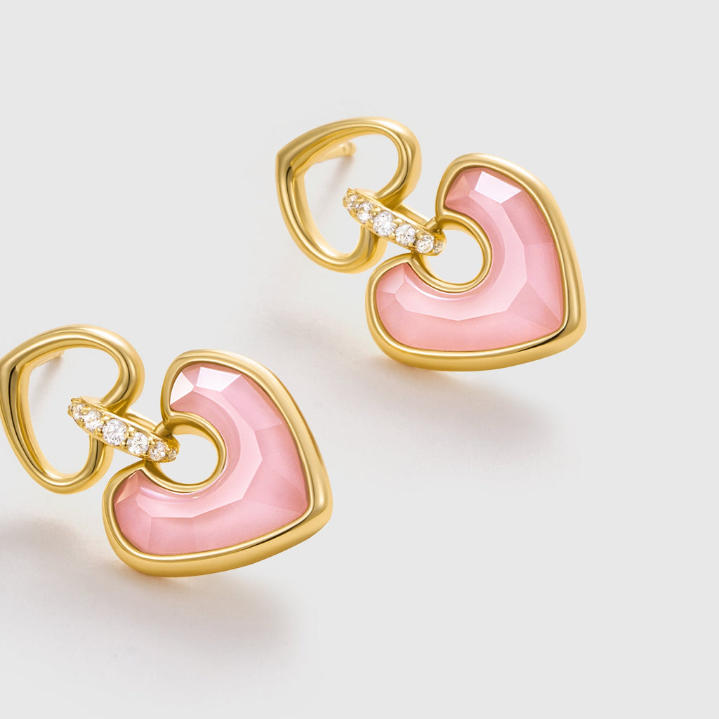 Be Love Pink Heart Earrings