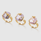 Lavender Baroque Pearl Bee Open Ring