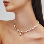 Lucky Clover Pearl Pendant Necklace