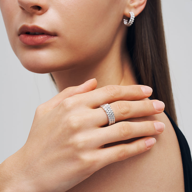 L’Essence Multi-Row Pearl Open Ring