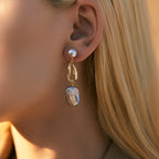 Purple Baroque Pearl Earring