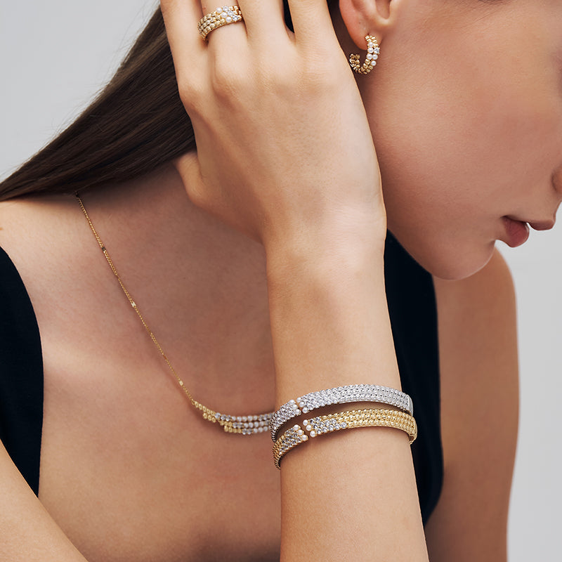 L’Essence Textured Pearl Cuff Bracelet