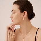 Blush Heart Rose Quartz Drop Earrings