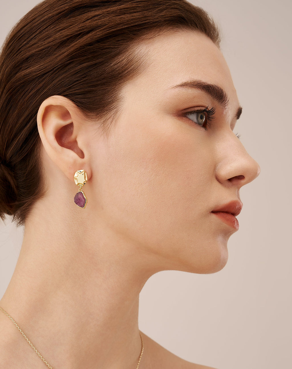 Raw Amethyst  Earrings