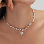 Lucky Clover Pearl Pendant Necklace