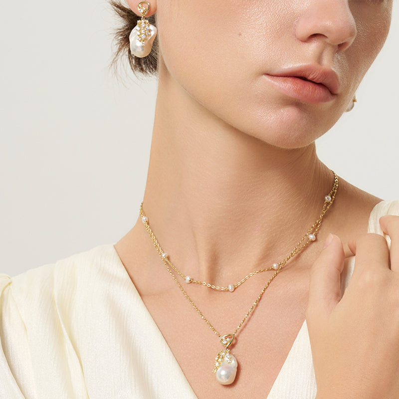Drift Sand Baroque Pearl Earrings