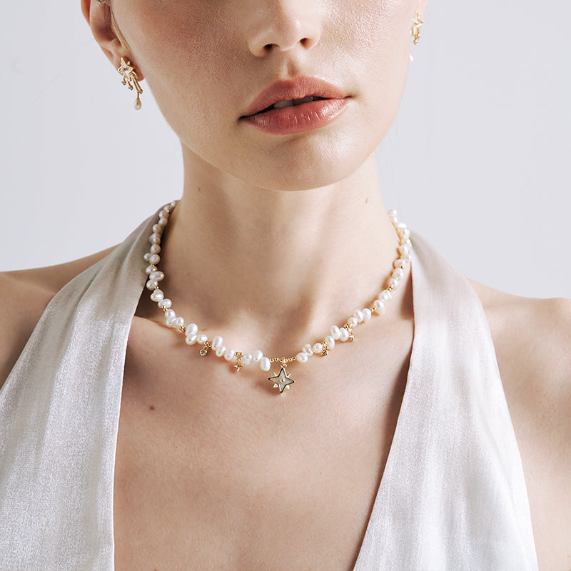Radiant Star Pearl Necklace