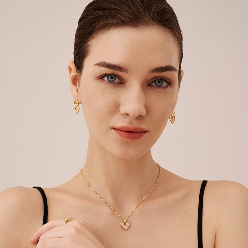 Blush Heart Rose Quartz Necklace