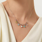 Drift Sand cz Stone Silver Necklace