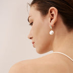 Lava Baroque Button Pearl Earrings