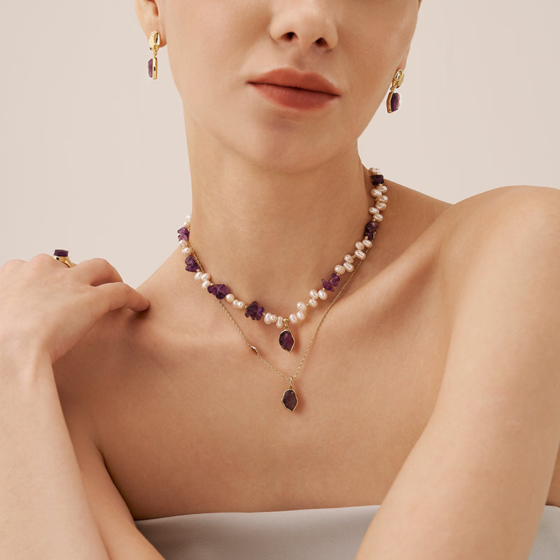 Raw Amethyst Necklace
