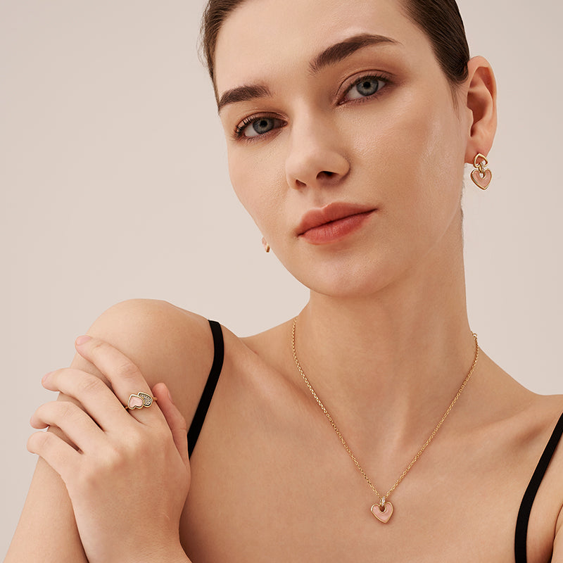 Blush Heart Rose Quartz Necklace