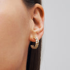 L’Essence Pearl & Crystal Hoop Earrings