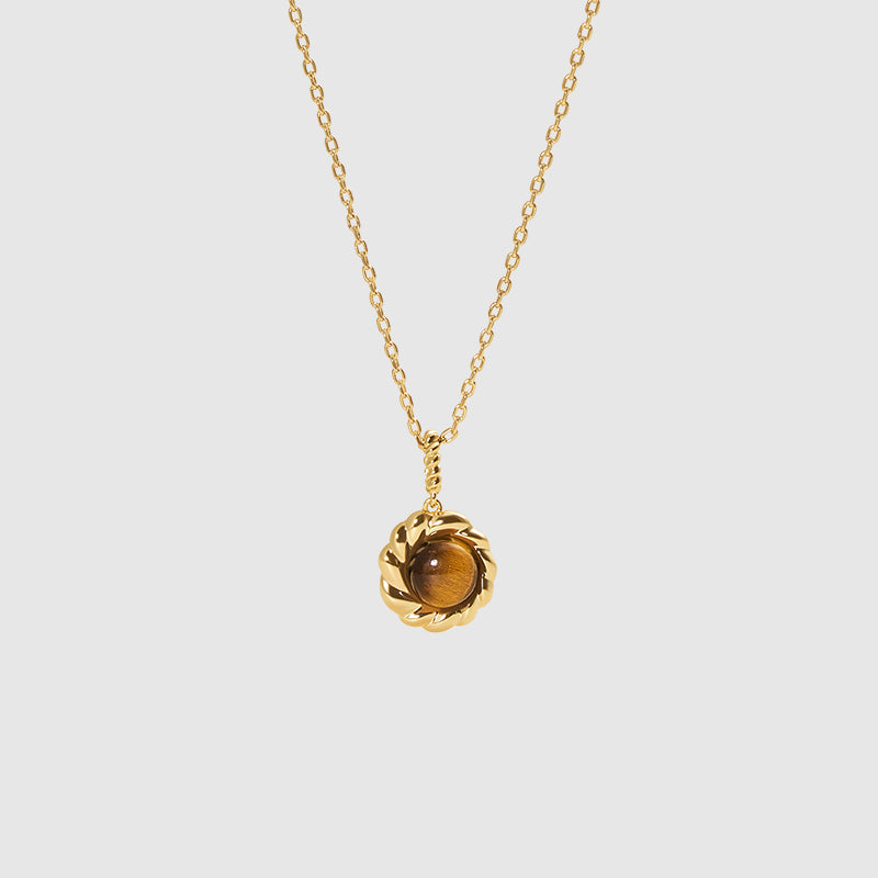 Caramel Coffee Tiger’s Eye Necklace
