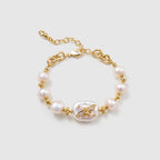 White Baroque Pearl Bee Bracelet