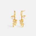 Dancing Cat Pearl Earrings