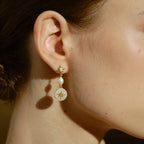Celestial Star Pearl Drop Earrings