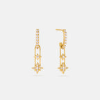 Celestial Star Paperclip Drop Earrings