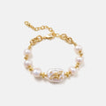 White Baroque Pearl Bee Bracelet