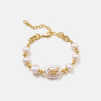 White Baroque Pearl Bee Bracelet