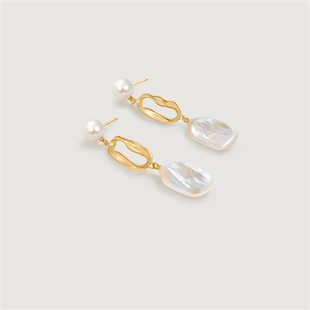 White Baroque Pearl Earring